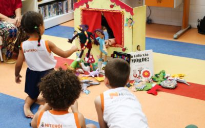 Alunos da Umei Hilka Peçanha visitam a Biblioteca Anísio Teixeira